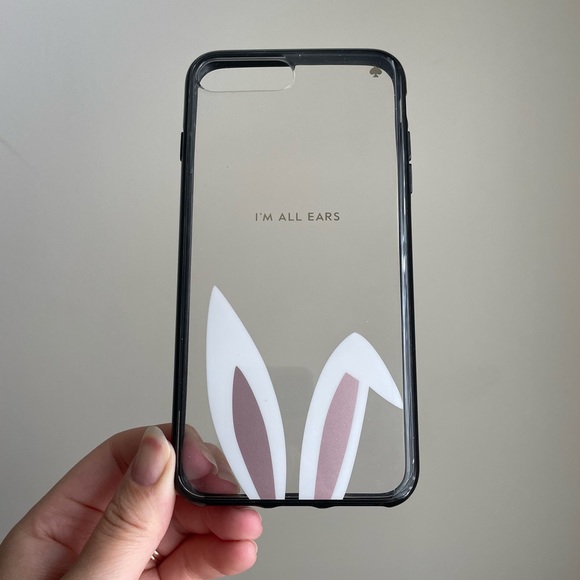 Kate Spade Hybrid Hardshell iPhone 8 Plus Case, Rabbit “I’m All Ears” - Picture 1 of 3